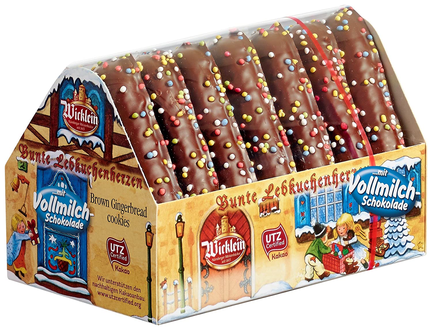 Wicklein Barevné perníkové srdce 215 g