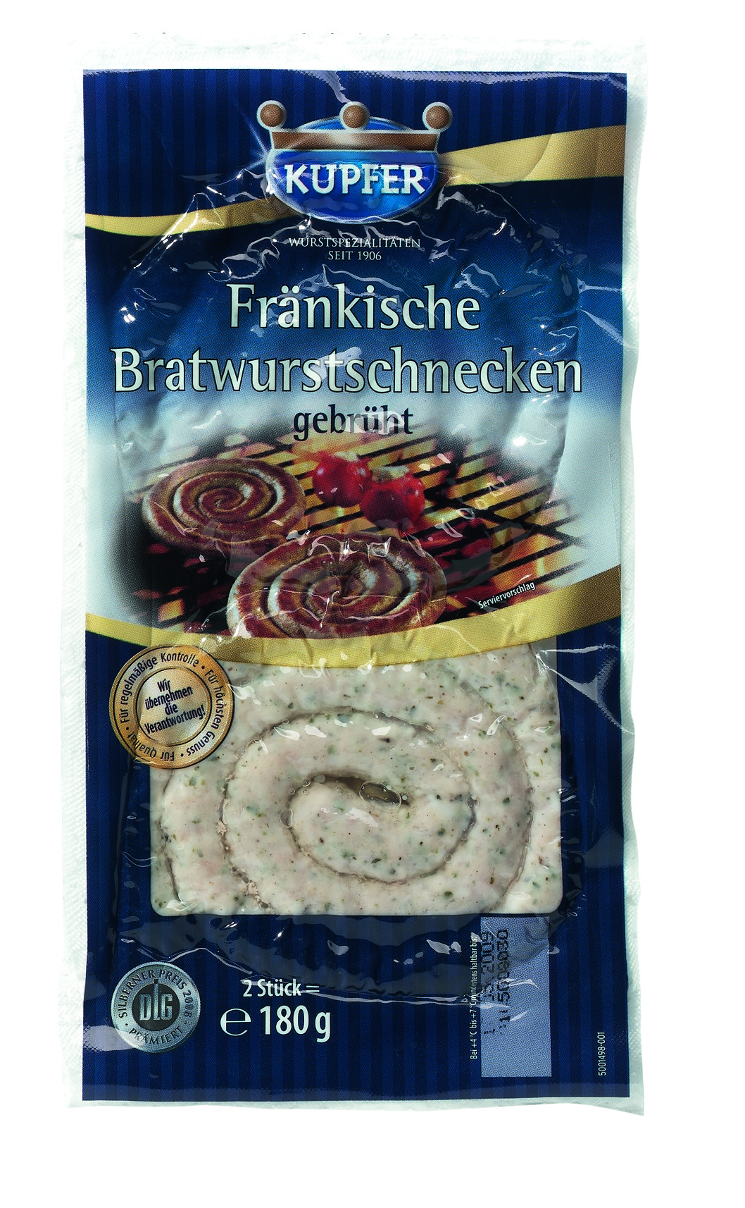 Kupfer Bratwurst-Schnecke 180g-franské klobásové šneky 2x90g