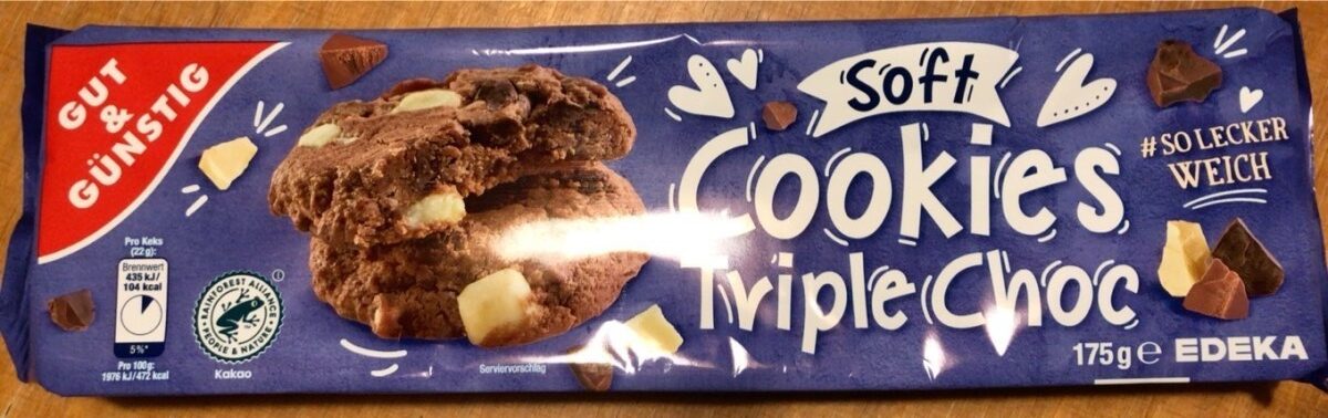EDEKA Soft Cookies Triple Chocolate 175g