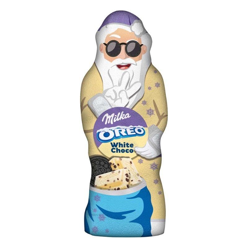 Milka & Oreo Santa dutá figurka, bílá čokoláda a kousky Oreo sušenky 100 g