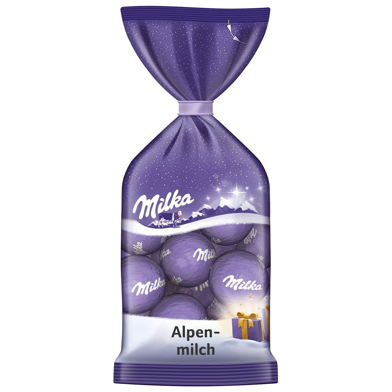 Milka vánoční koule Alpenmilch Design 100g