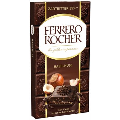 Ferrero Rocher jemně hořká čokoláda s lískovými oříšky 90g