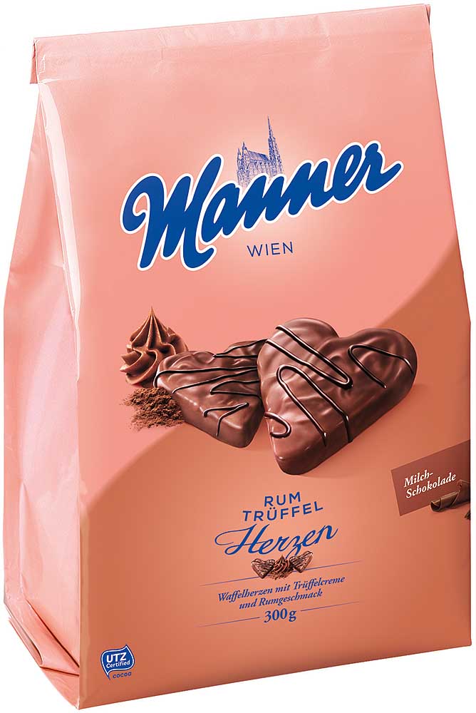 Manner Rumová srdce 300g