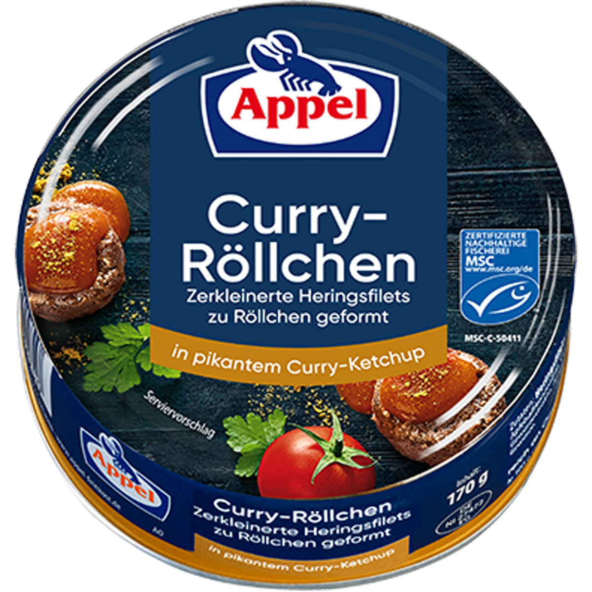 Appel Curry Röllchen rolky filety ze sledě v pikantním kari kečupu 200g