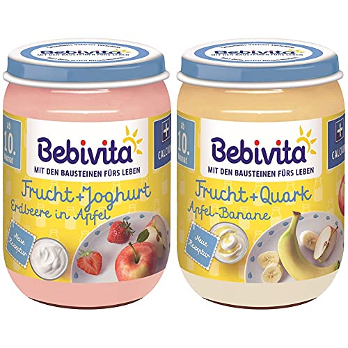 Bebivita příkrm ovoce a jogurt, jahody - jablko, od 10. měsíce, 190g