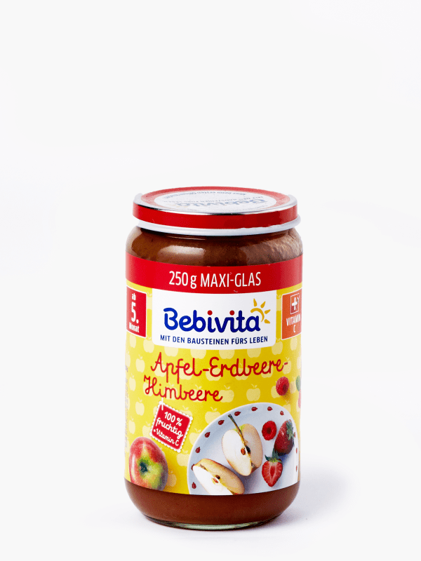 Bebivita přesnídávka jablko-jahoda-malina, od 5. měsíce, 250g
