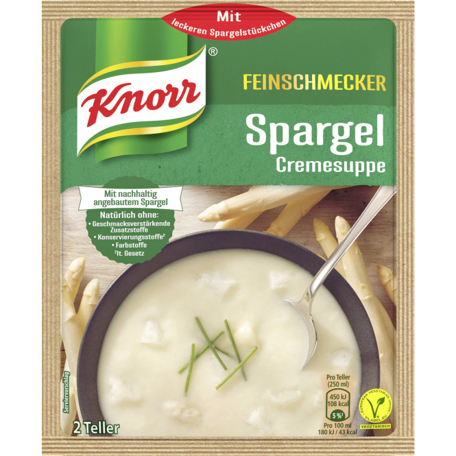 Knorr polévka premium - chřestová, bílý a zelený chřest 55 g, 500 ml