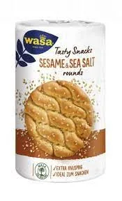 Wasa Tasty Kulatý pšeničný křupavý chléb se sezamem a mořskou solí - Balení 8 ks (8 x 235 g)