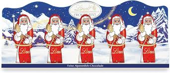 Lindt Mini Santa mléčná čokoláda 5x10g (červený)
