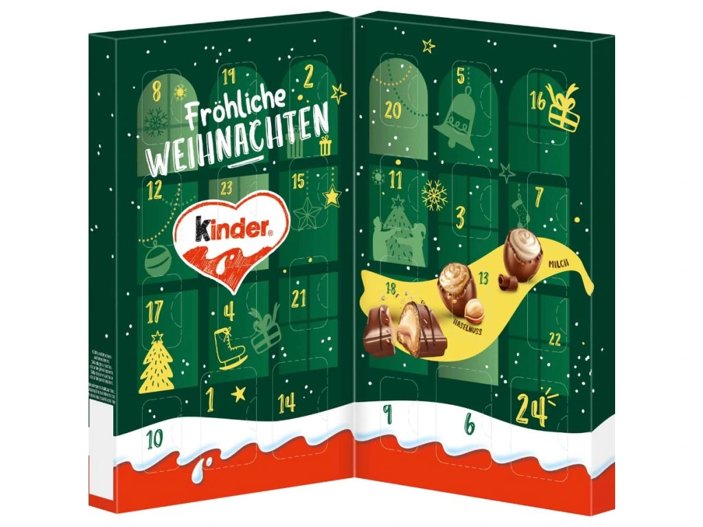 Kinder stolní adventní kalendář mix 121 g - zelený