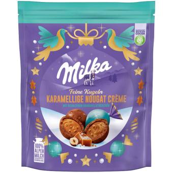 Milka jemné koule karamelový nugátový krém 90g