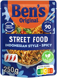 Bens Original Street Food Indonéské pikantní instantní nudle do mikrovlnné trouby, hotové jídlo 250g