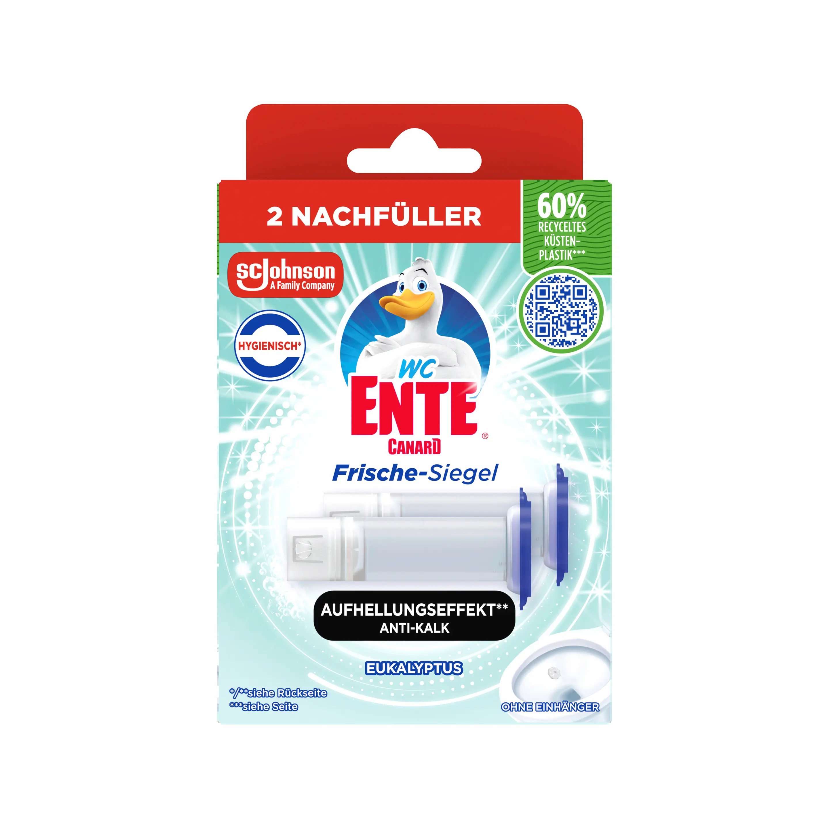 WC-Ente Frische Siegel Marine 12 gelových disků do WC- Discs s bělicí silou a eukalyptem 2 krát 36 ml