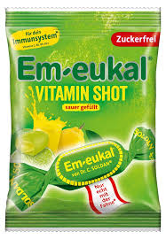 Em-eukal Vitamin-Shot kyselé ovocné bonbóny bez cukru 75g
