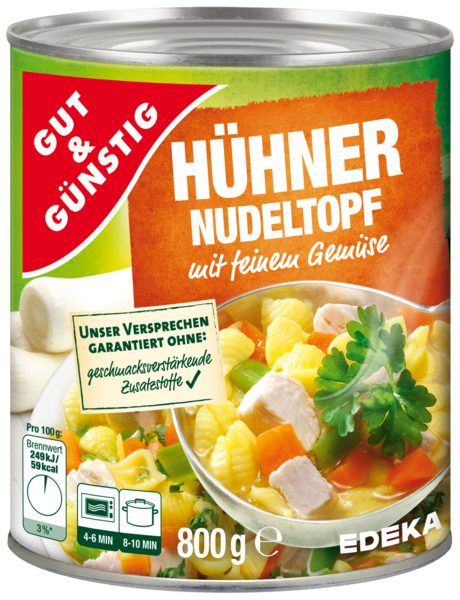 Hühnernudeltopf- KUŘECÍ POLÉVKA 800G