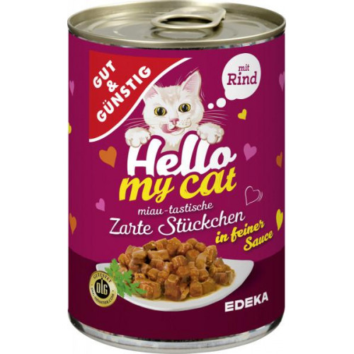 Kočičí konzerva - Hovězí v omáčce 415g