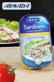 Sardinky v slunečnicovém oleji s citrónem 125g