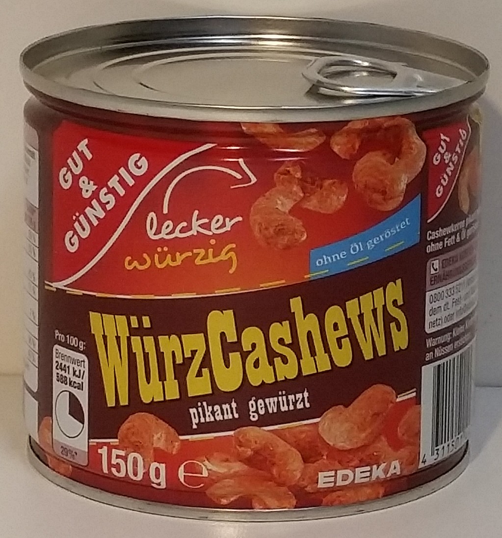 Wurz Cashews pikant gewurtz 150g
