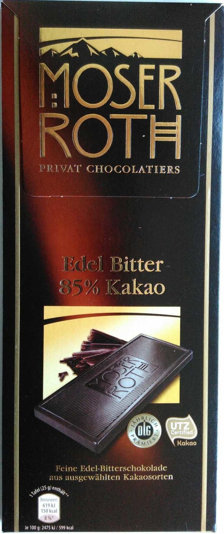 Moser Roth Edel Bitter 85% cacao 125 g