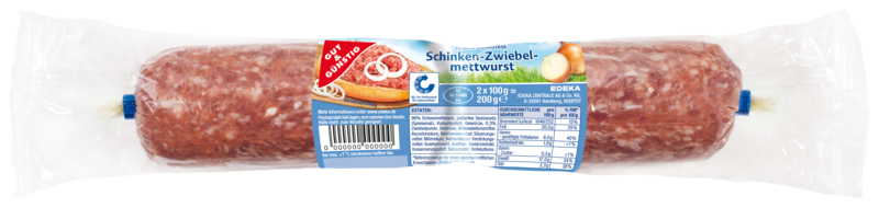 Schinken-Zwiebelmettwurst 2ks 200g