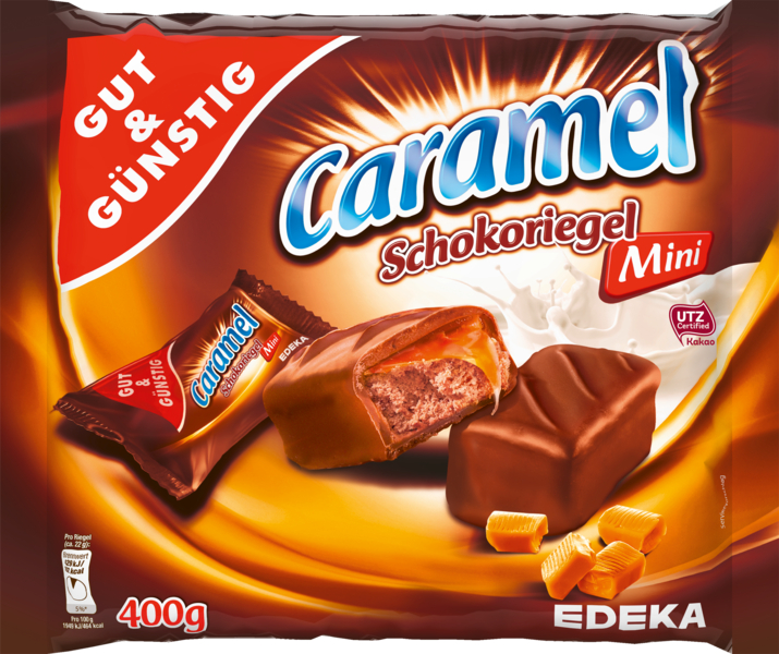 GUT&GÜNSTIG Mini-Caramel-Schokoriegel 400g