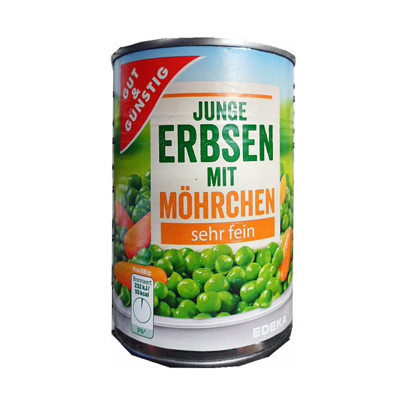 Hrášek s mrkví 425g