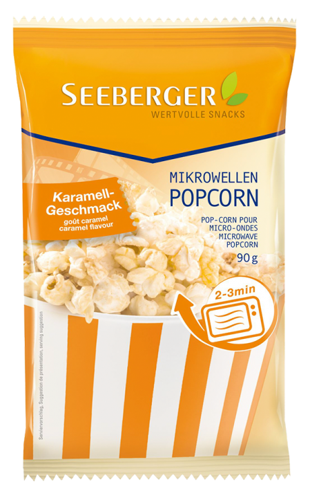 SEEBERGER POPCORN S KARAMELOVOU PŘÍCHUTÍ DO MIKROVLNKY 90G