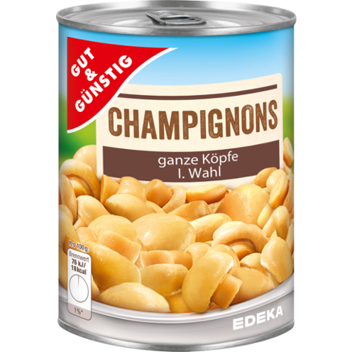 Žampióny v plechu celé 400g