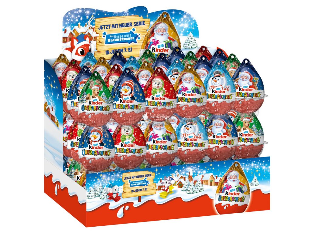 KINDER VÁNOČNÍ PŘEKVAPENÍ VÁNOČNÍ vajíčko 20g - Vánoční přívěsek Kinder Surprise