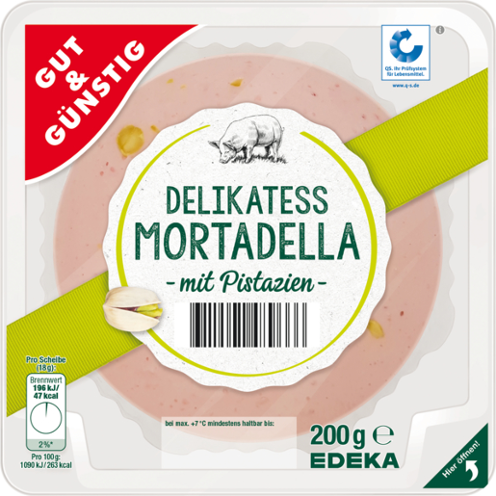 GUT&GÜNSTIG Mortadella mit Pistazien 200g