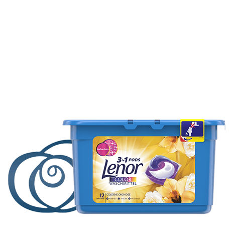 Lenor 3-in-1 PODS Colorwaschmittel Goldene Orchidee 12d