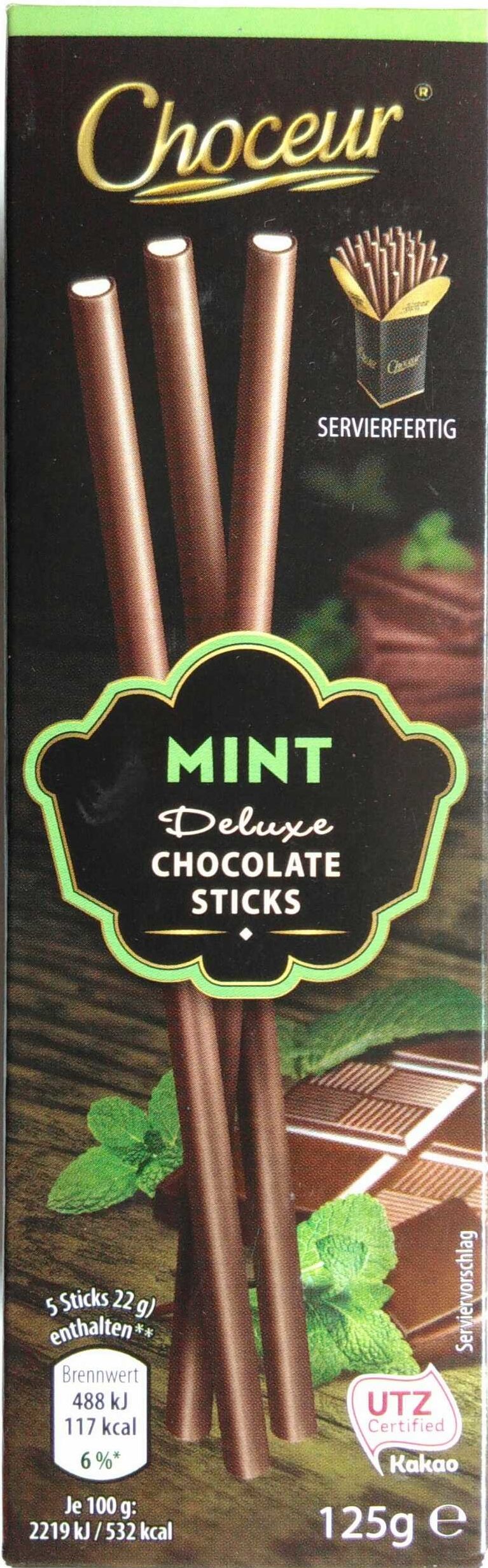 Choceur mátové tyčinky v jemně hořké čokoládě 125g