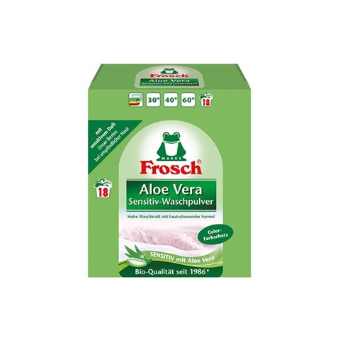 FROSCH PRÁŠEK NA PRANÍ ALOE VERA SENSITIV COLOR 18 PRACÍCH CYKLŮ (1,35KG) - BIO