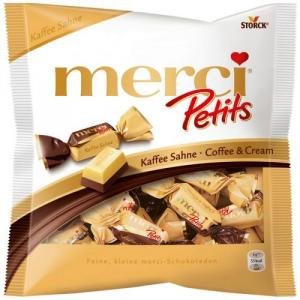 Merci Petit Kaffee Sahne 125g bílá čokoláda s kávou