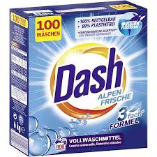 Dash prášek na praní s alpskou vůní na bílé prádlo 100 dávek 6 kg