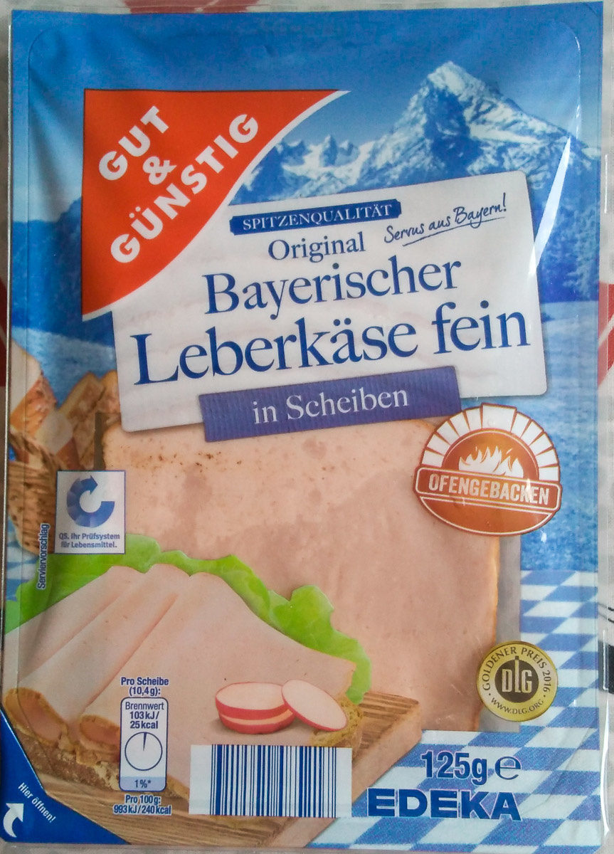 GUT&GÜNSTIG Bayerischer Leberkäse Bavorská sekaná, tenké plátky 125g