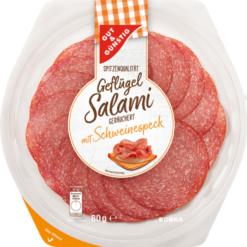 GUT&GÜNSTIG Geflügel Salami Teller 80g Drůbeží talíř