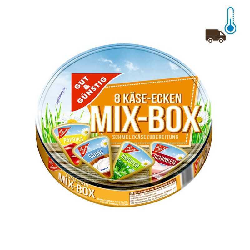 Gut & Günstig Käse-Ecken Mix-Box 8 kusů mazacích sýrů 4druhy v kabičce 250g