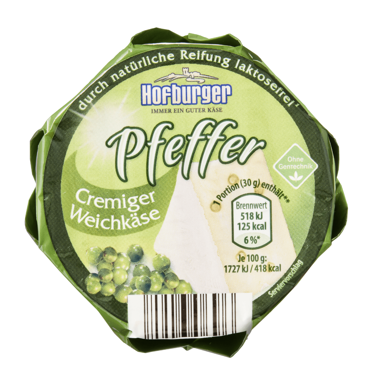 Cremiger Weichkase- Bavorský sýr krémový, jemný s pepřem 150 g