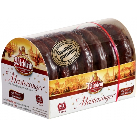 Wicklein Meistersinger Chocolate Lebkuchen Perníkové sušenky, hořká čokoláda 200g