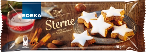 Edeka Zimt-Sterne Skořicové hvězdy s cukrovou polevou 115 g