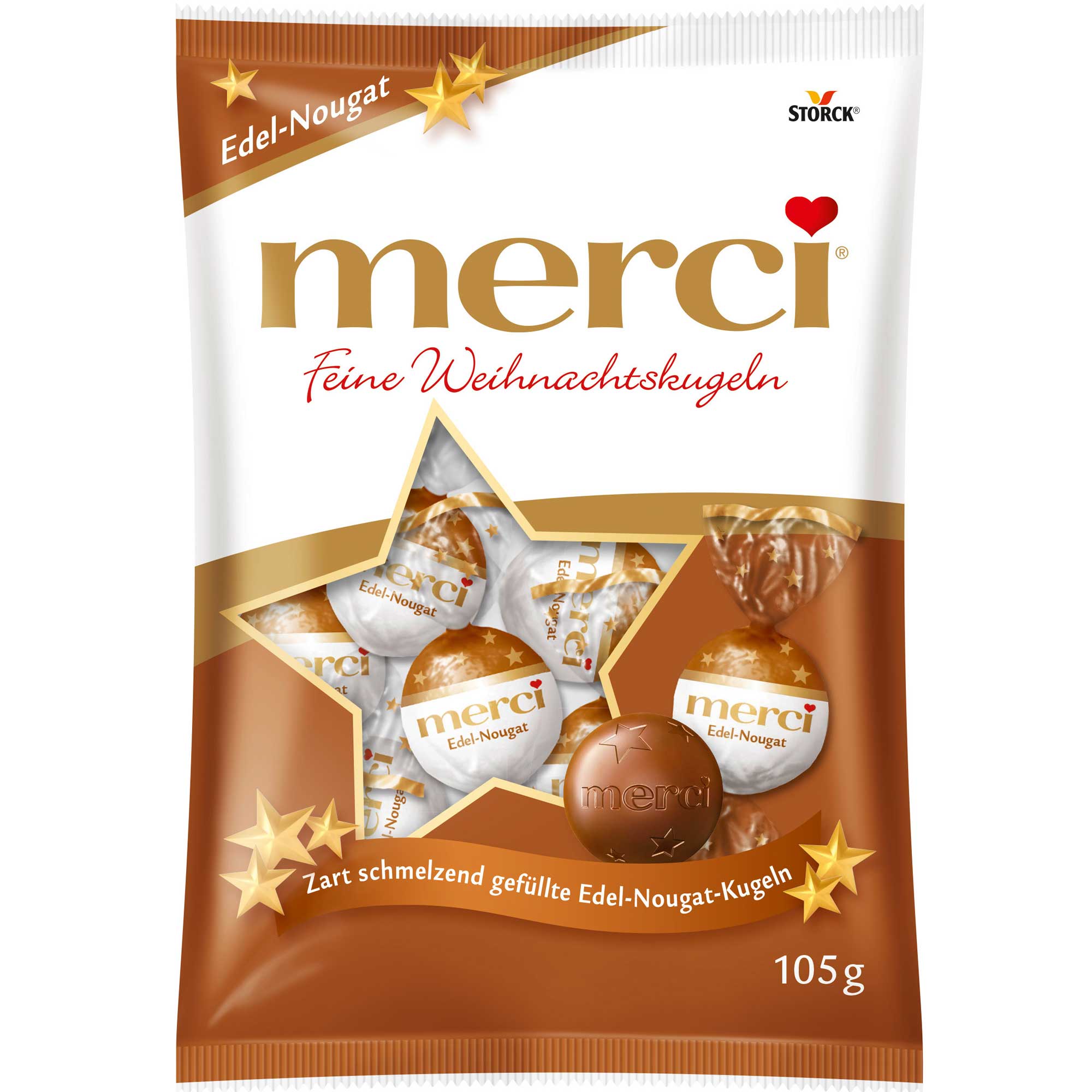 MERCI Jemné vánoční koule Nugátové 105g