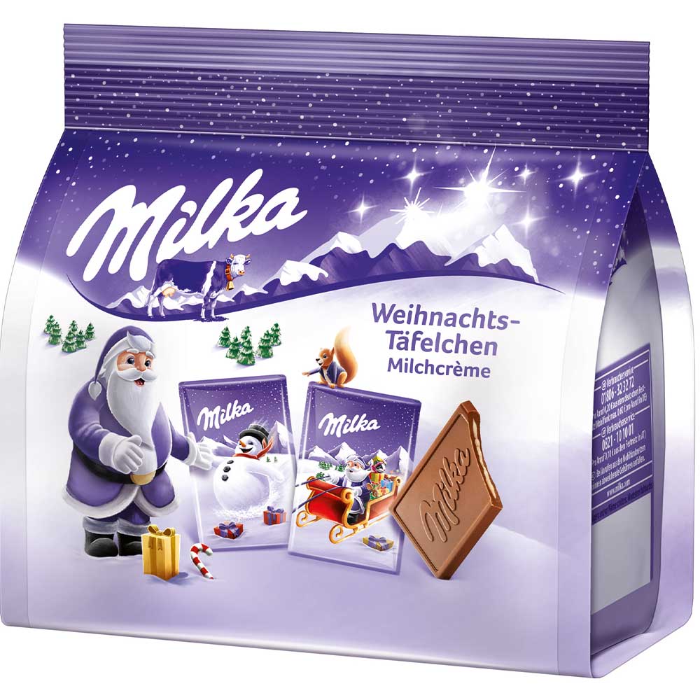 Milka Weihnachts-Tafelchen mléčná čokoláda plněná mléčným krémem 150g