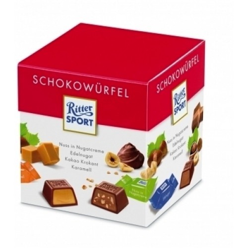 Ritter Sport Schokowurfel Vielfalt 22 kusů křupinky,karamel,ořechy nugát Dárková krabička