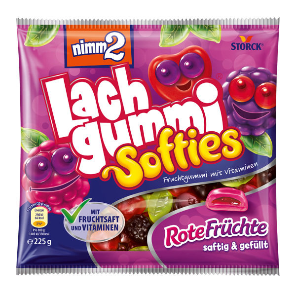 Nimm 2 Lach Gummi - Softies rote fruchte 225g 