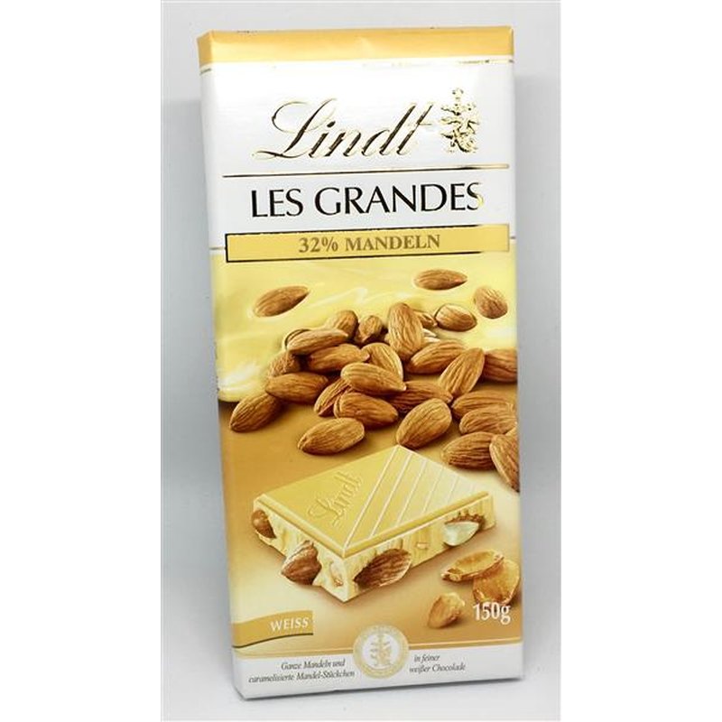 Lindt Les Grandes almonds bílá čokoláda s mandlemi 150g