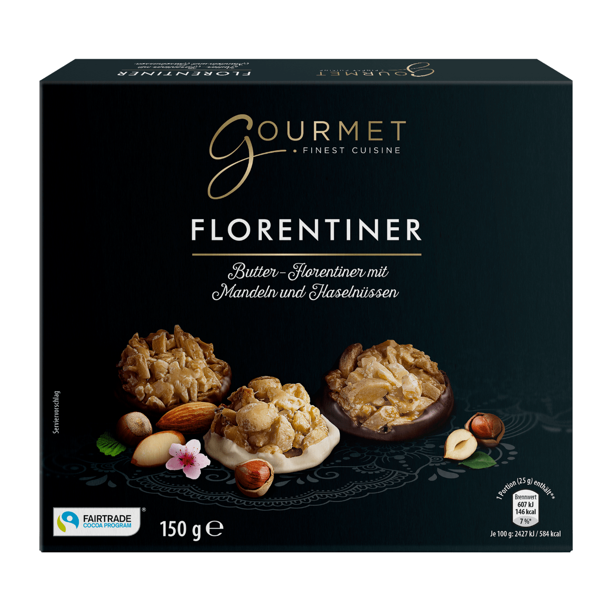 Florentine s mandlemi a lískovými oříšky v 9 křupavých variantách 150g