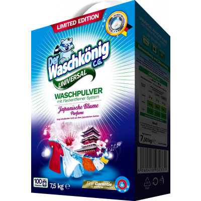 Waschkönig Japanese Flowers UNIVERSAL prací prášek, 100 praní, 7,5 kg