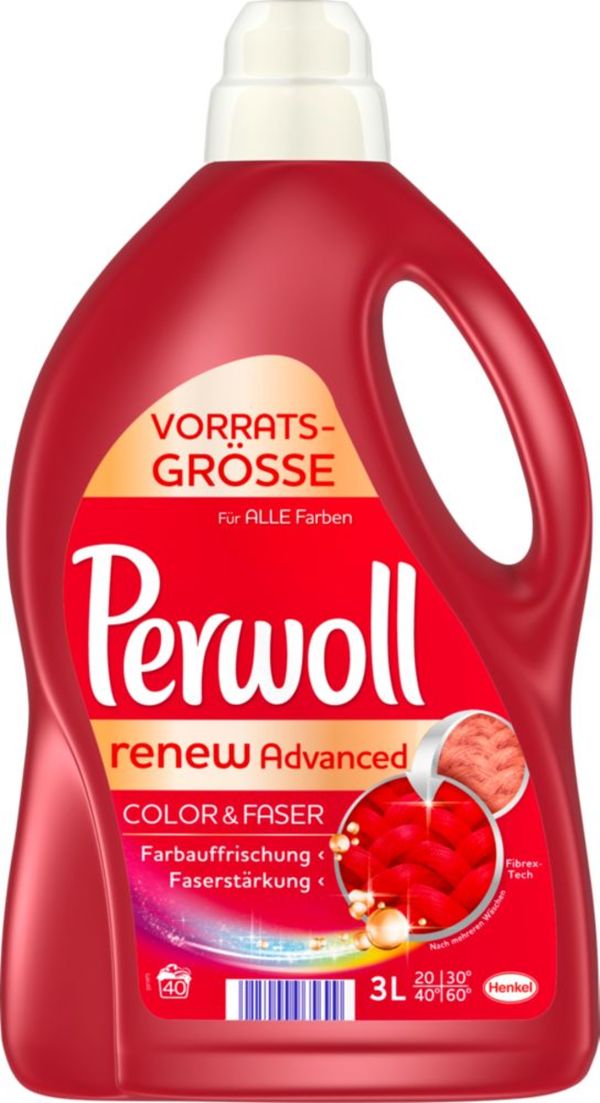 PRACÍ GEL PERWOLL RENEW ADVANCED COLOR & FASER 3L 40Dávek