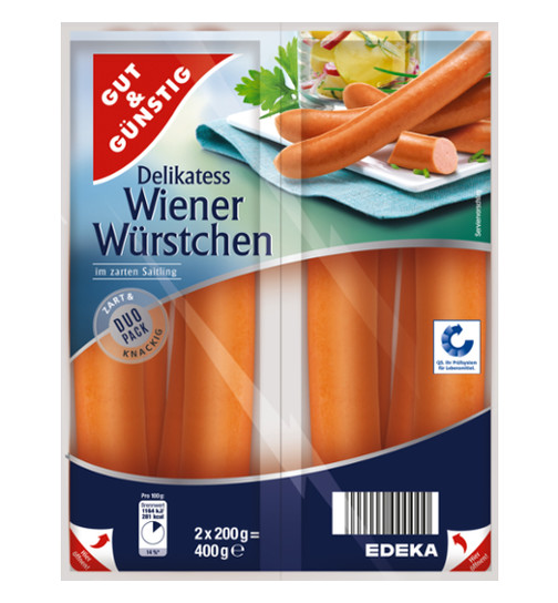 Gut & Günstig Wiener Würstchen 400g Vídeňské vepřové párky